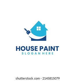 House Painting Logo Design On Isolated Stock Vector (Royalty Free ...