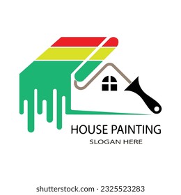 house painting logo design template illustration