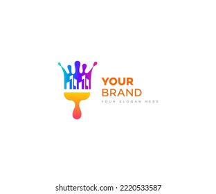 House painting logo design vector template