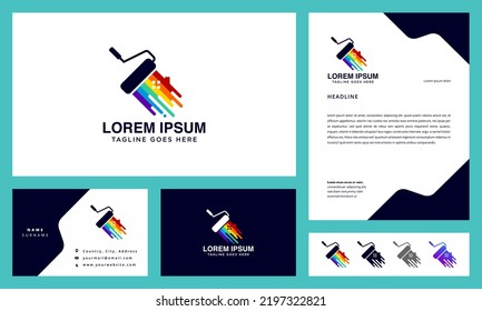 house painting logo full color business card and letterhead