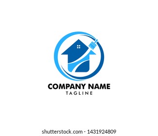House Painting Logo Template Design Vector
