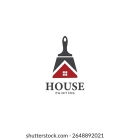 house painting service colored logo vector silhouette illustration business logo design template.