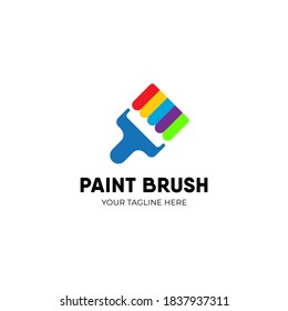 House Painting Service, Decor And Repair Multicolor Icon. Vector Logo, Label, Emblem Design For Home Decoration, Building, House Construction And Staining.