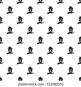 House and palm pattern. Simple illustration of house and palm vector pattern for web