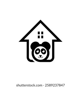 House of Panda logo design template. Modern design. Panda logo.