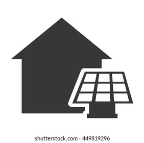 house with panel solar isolated icon design, vector illustration  graphic 