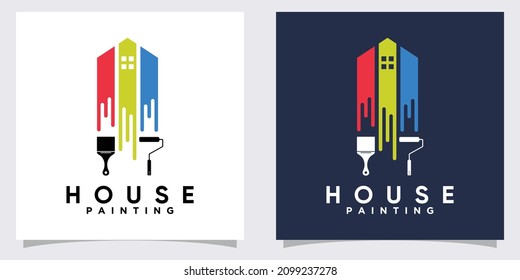 house panting logo design with creative concept