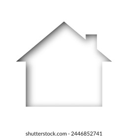 House of paper. House with shadow. Vector illustration.