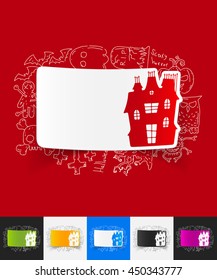 house paper sticker with hand drawn elements