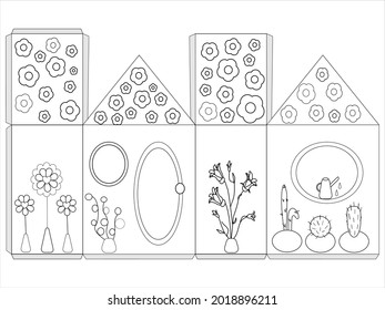 House paper summer model. Paper craft vector illustration for children. Miniature.