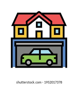house parking color icon vector. house parking sign. isolated symbol illustration