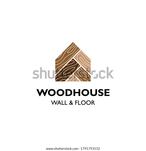 House Parquet Floor Wall Logo Vector Stock Vector (Royalty Free) 1791793532