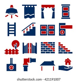 house parts icon set