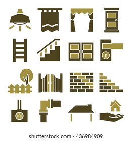 house parts icon set