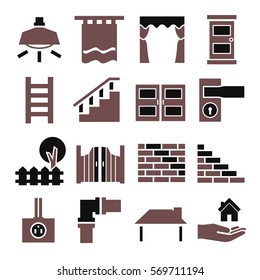 house parts icon set