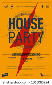 House Party Classic Flyer, Disco Dance Poster