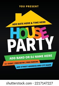 House Party Flyer Poster Social Media Post Template Design