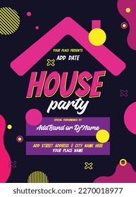 house party poster flyer or social media post design