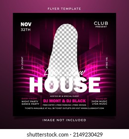 House party retro flyer template
