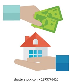 House payment flat icon design 