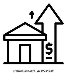 House payment icon outline vector. Money income. Loan contract