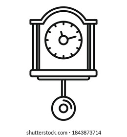 House pendulum clock icon. Outline house pendulum clock vector icon for web design isolated on white background