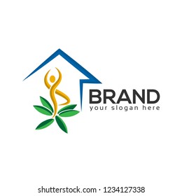 House and people Logo Design Vector, Vector illustration on white background.