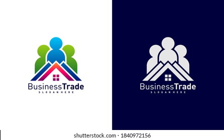 House People logo design vector, Colorful People logo design template, Icon symbol