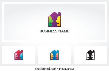 House With People Talking Logo