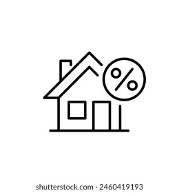 House and percent. Mortgage rate, banking loan. Pixel perfect vector icon