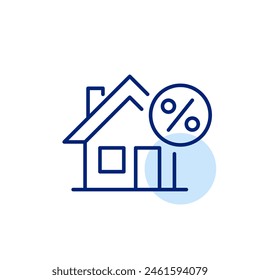 House and percent. Mortgage rate, banking loan. Pixel perfect, editable stroke icon