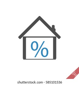 House percent vector icon