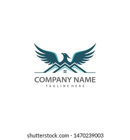 house phoenix logo vector template