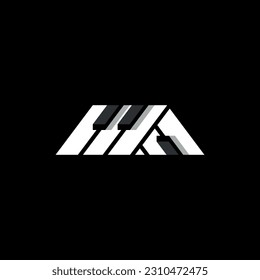 house with piano Modern creative Logo template, Home piano logo design template flat vector illustration