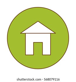 house pictogram button icon image vector illustration design 