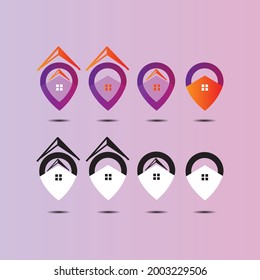 Diseño vectorial del icono de gradiente de la casa