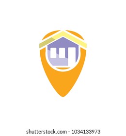 House Pin Logo Icon Design
