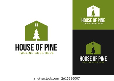 House of pine logo design vector symbol illustration
