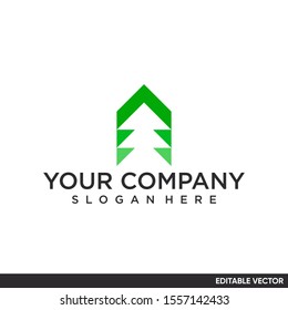 house and pine tree logo geometric minimal design