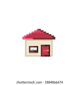 House pixel art. Vector illustration.