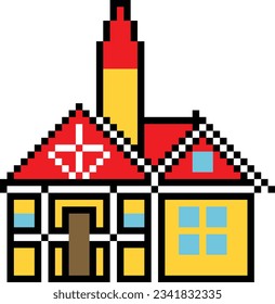 House pixel art vector image