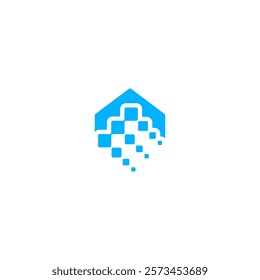 House, pixel, home logo, arrow, modern, dynamic, Usable for Real Estate, Construction, Architecture, building, icon logo vector.