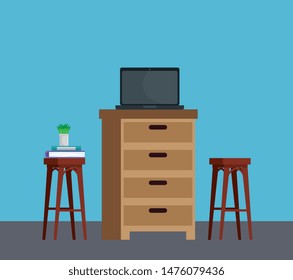 house place with drawer scene