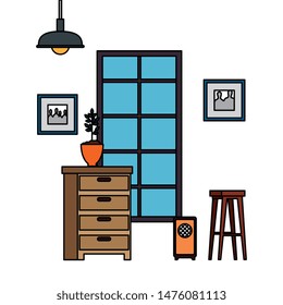 house place with drawer scene