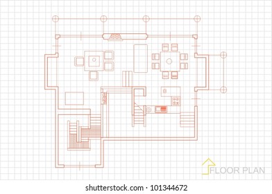 House plan blueprint vector
