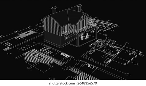  Ilustración 3D del concepto de Plan de la casa