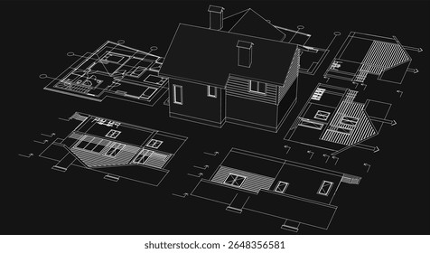  Ilustración 3D del concepto de Plan de la casa
