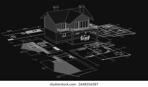  Ilustración 3D del concepto de Plan de la casa