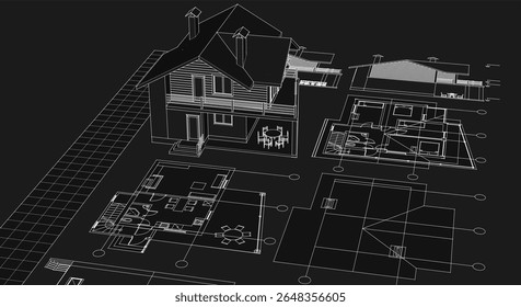  Ilustración 3D del concepto de Plan de la casa