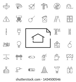 house plan, drawing icon. Universal set of construction for website design and development, app development
